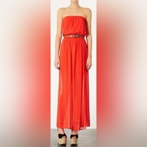 TOPSHOP Sexy Strapless Red Dress